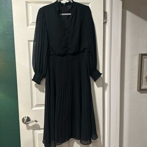 Ann Taylor black chiffon midi dress